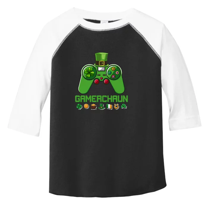 Video Game Leprechaun St Patricks Day Gamer Kids Boys Gaming Toddler Fine Jersey T-Shirt