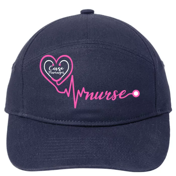 Valentines Day Stethoscope Heartbeat Rn Case Ager Nurse Gift 7-Panel Snapback Hat