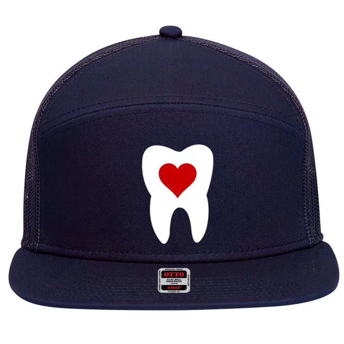 ValentineS Dental Squad Dentistry Heart Shape Teeth Lovers 7 Panel Mesh Trucker Snapback Hat