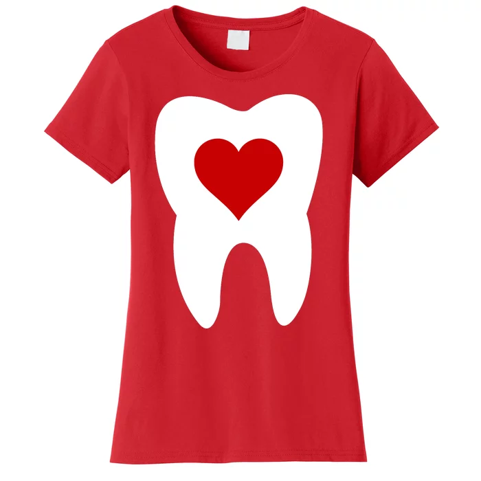 ValentineS Dental Squad Dentistry Heart Shape Teeth Lovers Women's T-Shirt