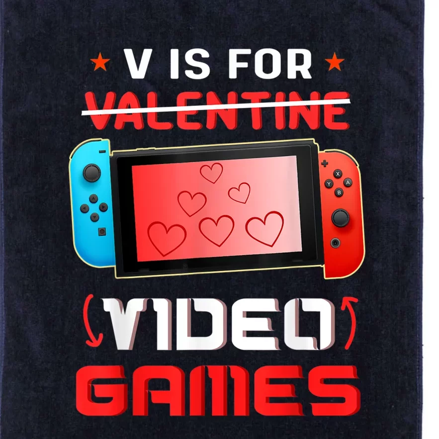 Valentines Day Son V Is For Video Games Gamer Platinum Collection Golf Towel