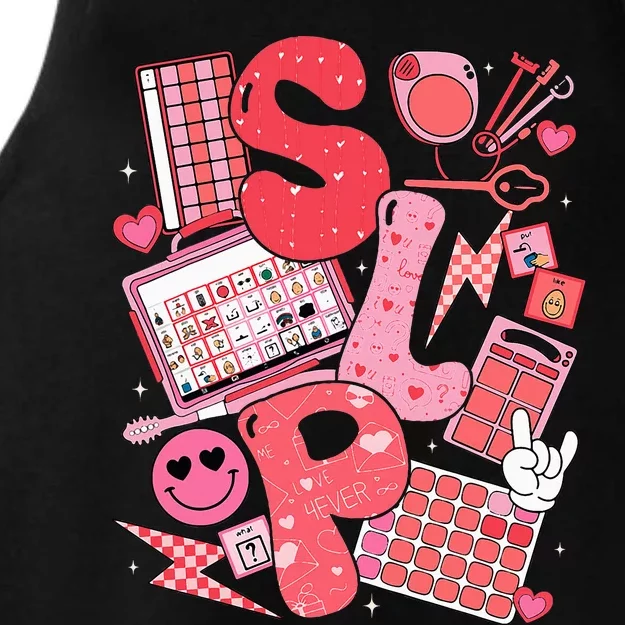 Valentines Day Speech Therapy Therapist Slpa Slp Ladies Tri-Blend Wicking Tank