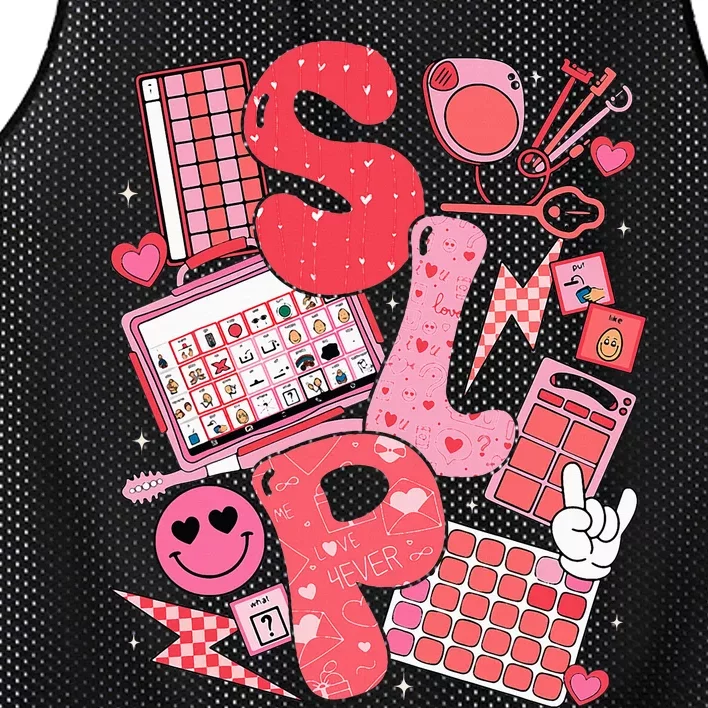 Valentines Day Speech Therapy Therapist Slpa Slp Mesh Reversible Basketball Jersey Tank