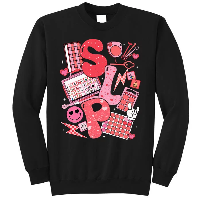 Valentines Day Speech Therapy Therapist Slpa Slp Tall Sweatshirt