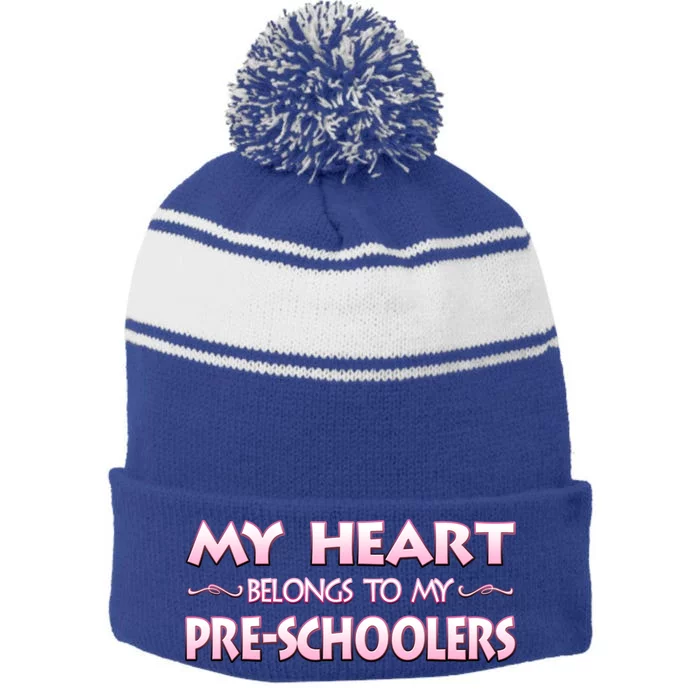 Valentine's Day School Gift For Preschool Pregiftk Teachers Gift Stripe Pom Pom Beanie