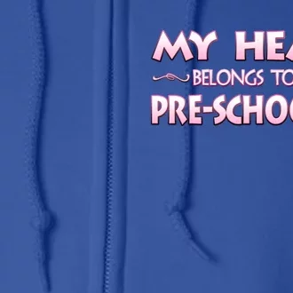 Valentine's Day School Gift For Preschool Pregiftk Teachers Gift Full Zip Hoodie