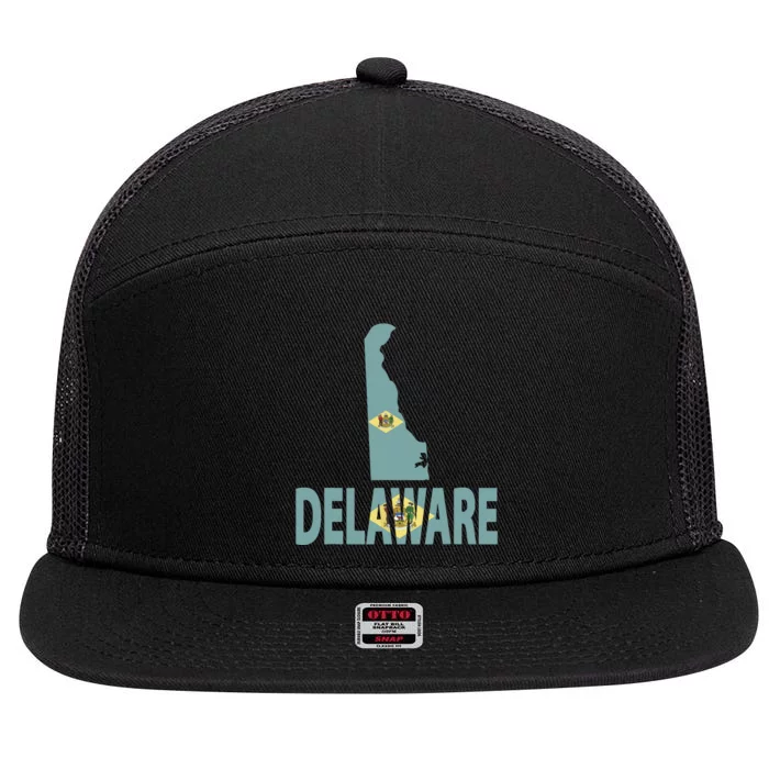 Vintage Delaware State I Love Delaware Home State 7 Panel Mesh Trucker Snapback Hat