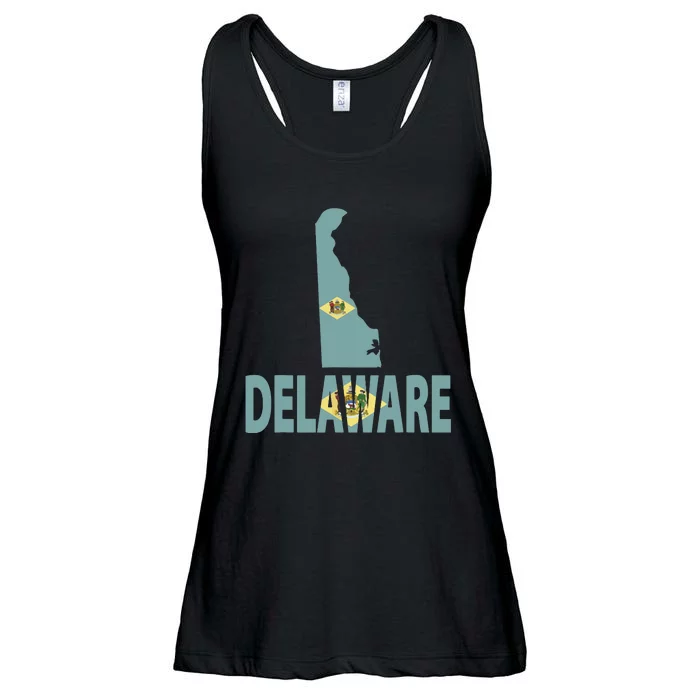 Vintage Delaware State I Love Delaware Home State Ladies Essential Flowy Tank