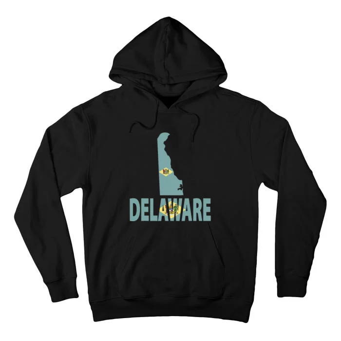 Vintage Delaware State I Love Delaware Home State Tall Hoodie