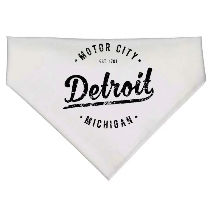 Vintage Detroit Souvenir Motor City Simple Detroit USA-Made Doggie Bandana