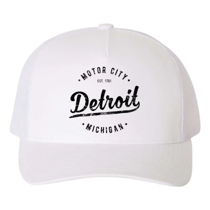 Vintage Detroit Souvenir Motor City Simple Detroit Yupoong Adult 5-Panel Trucker Hat