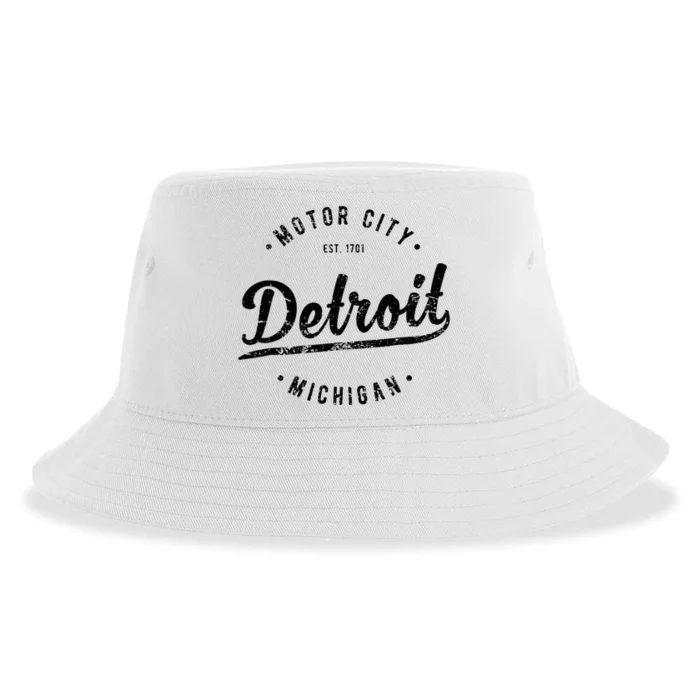 Vintage Detroit Souvenir Motor City Simple Detroit Sustainable Bucket Hat