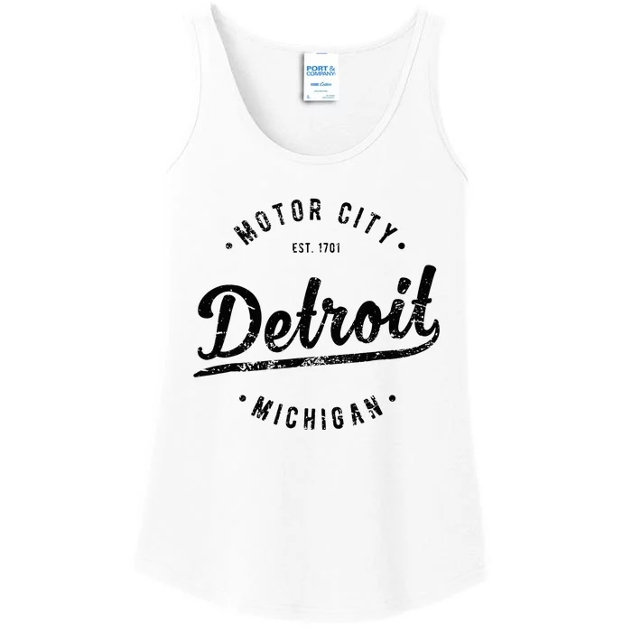 Vintage Detroit Souvenir Motor City Simple Detroit Ladies Essential Tank