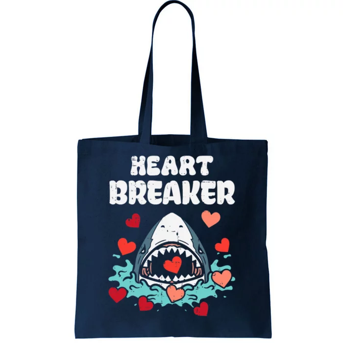 Valentines Day Shark Heartbreaker Funny Boy Tote Bag