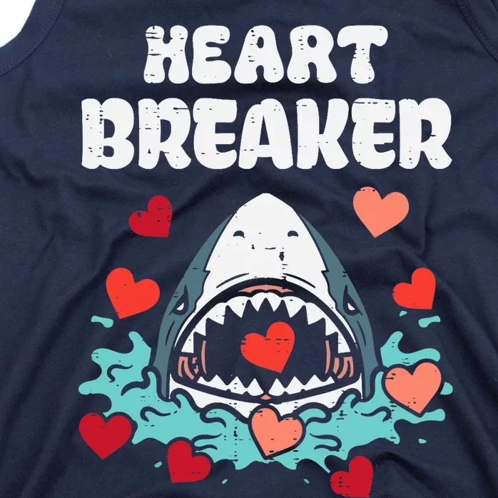 Valentines Day Shark Heartbreaker Funny Boy Tank Top