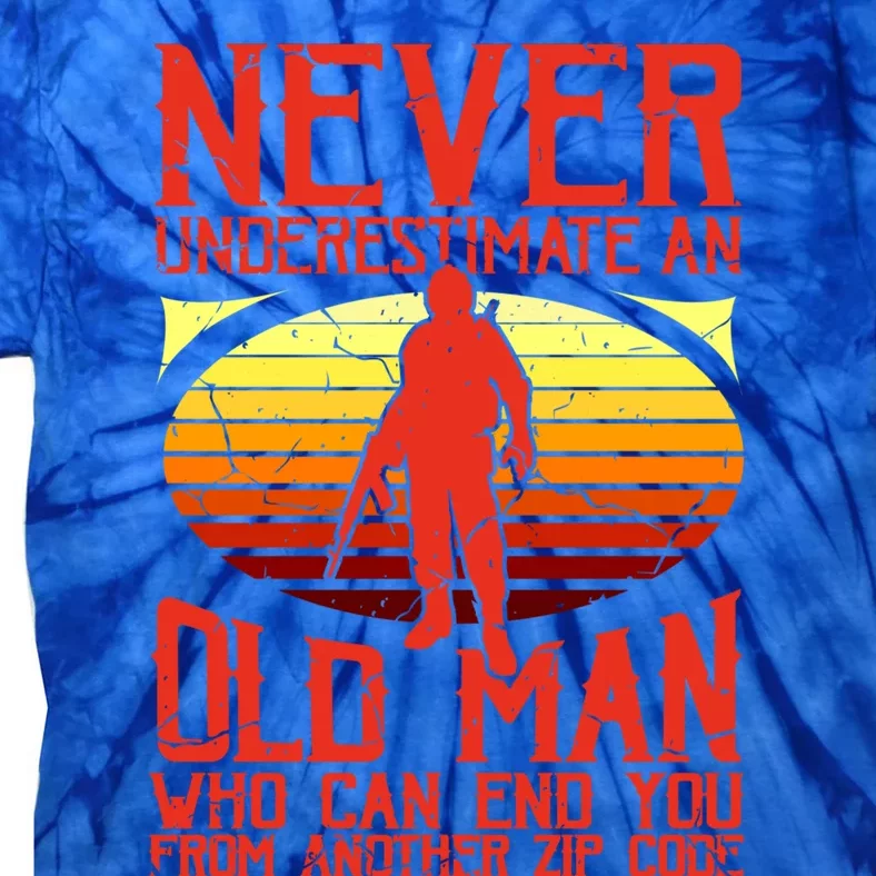 Veterans Day Soldier Grandpa Never Underestimate An Old Great Gift Tie-Dye T-Shirt