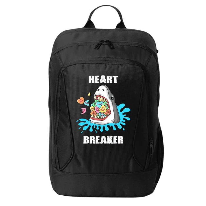 Valentines Day Shark Heart Breaker Funny Boy City Backpack