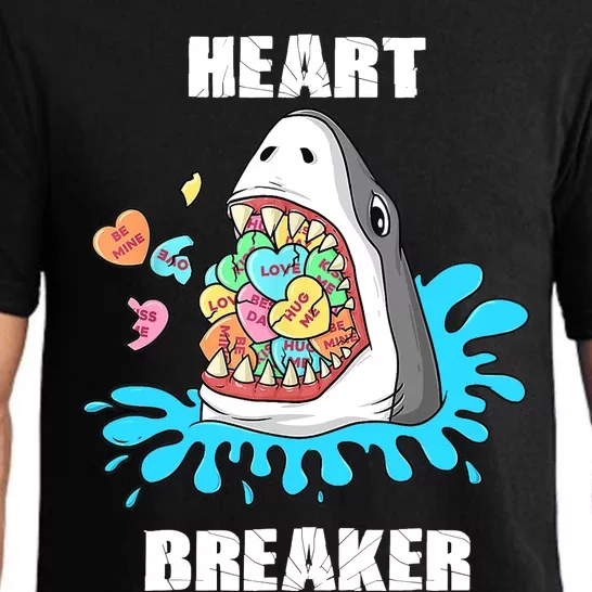 Valentines Day Shark Heart Breaker Funny Boy Pajama Set