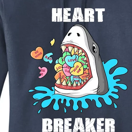 Valentines Day Shark Heart Breaker Funny Boy Women's Pullover Hoodie