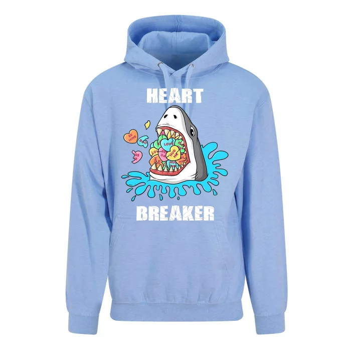 Valentines Day Shark Heart Breaker Funny Boy Unisex Surf Hoodie