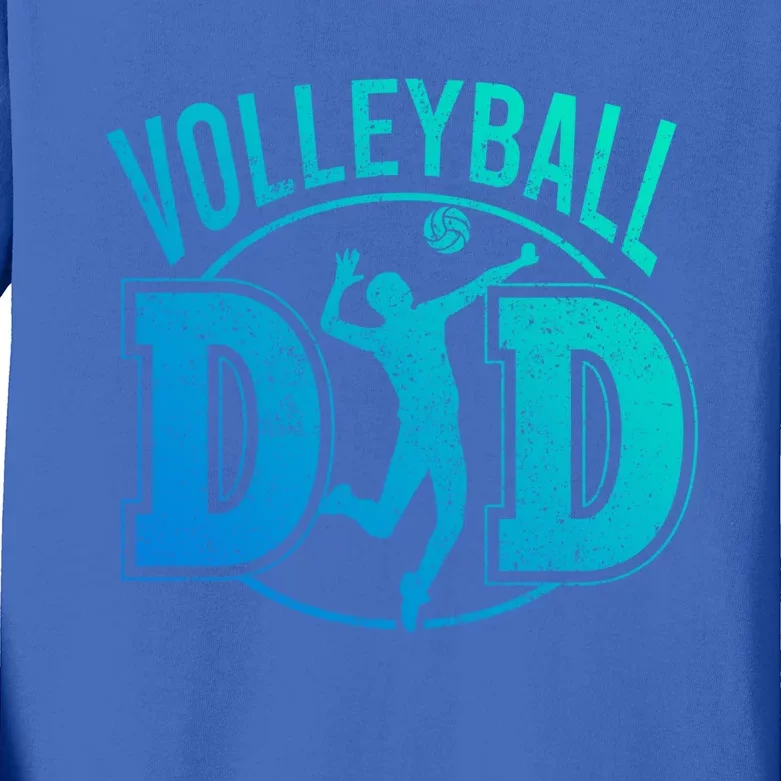 Volleyball Dad Spiking Ball Father Great Gift Kids Long Sleeve Shirt