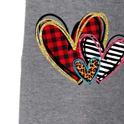 Valentines Day Shirts Hearts Love Leopard Plaid Doggie 3-End Fleece Hoodie