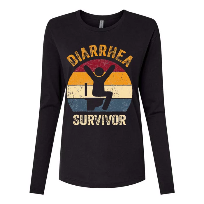 Vintage Diarrhea Survivor Tummy Ache Ibs Stomachache Womens Cotton Relaxed Long Sleeve T-Shirt