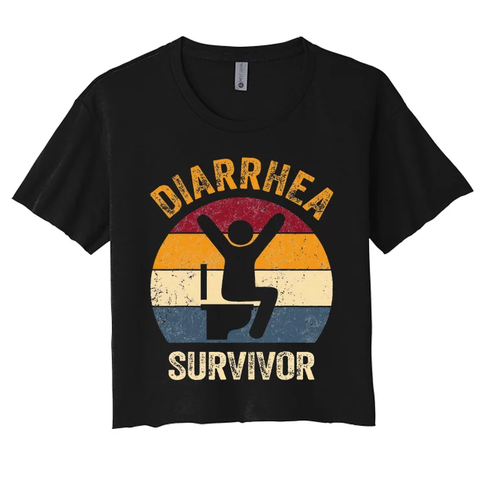 Vintage Diarrhea Survivor Tummy Ache Ibs Stomachache Women's Crop Top Tee