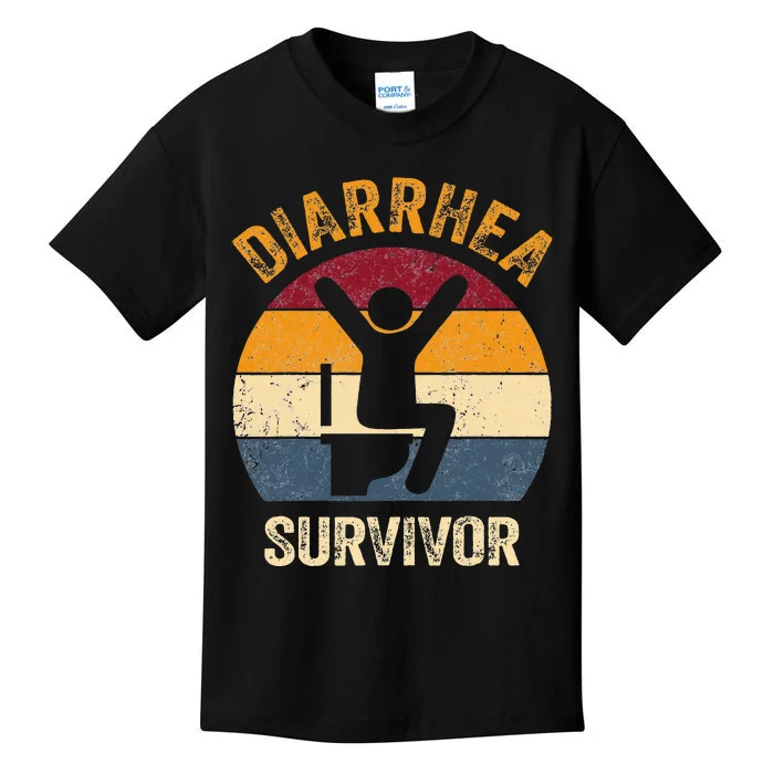 Vintage Diarrhea Survivor Tummy Ache Ibs Stomachache Kids T-Shirt