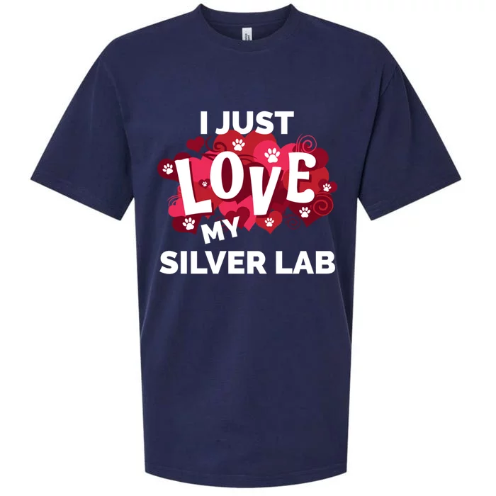 Valentine's Day Silver Lab Labrador Dog Love Gift Sueded Cloud Jersey T-Shirt