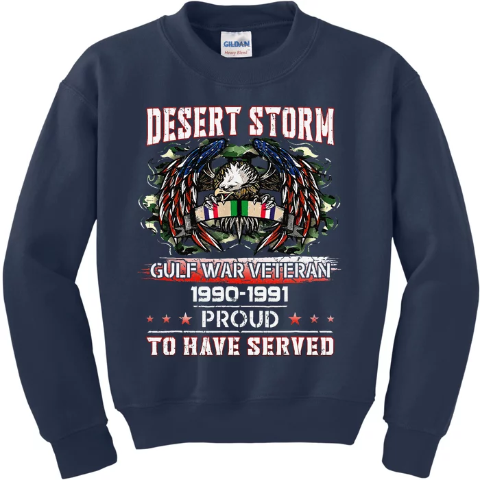 Veteran Desert Storm T Veteran Proud For Fathers Day Kids Sweatshirt