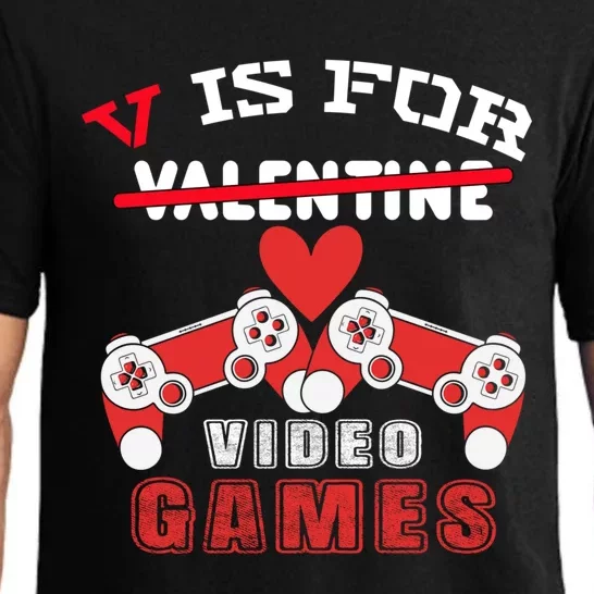 Valentines Day Son V Is For Video Games Gamer Gift Pajama Set