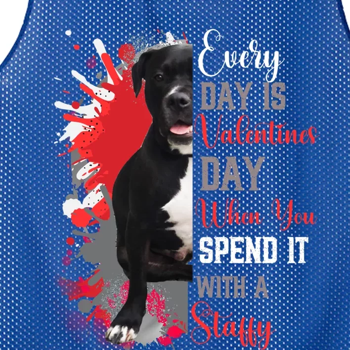 Valentines Day Staffordshire Bull Terrier Mom Mother Lover Cool Gift Mesh Reversible Basketball Jersey Tank