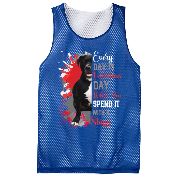 Valentines Day Staffordshire Bull Terrier Mom Mother Lover Cool Gift Mesh Reversible Basketball Jersey Tank