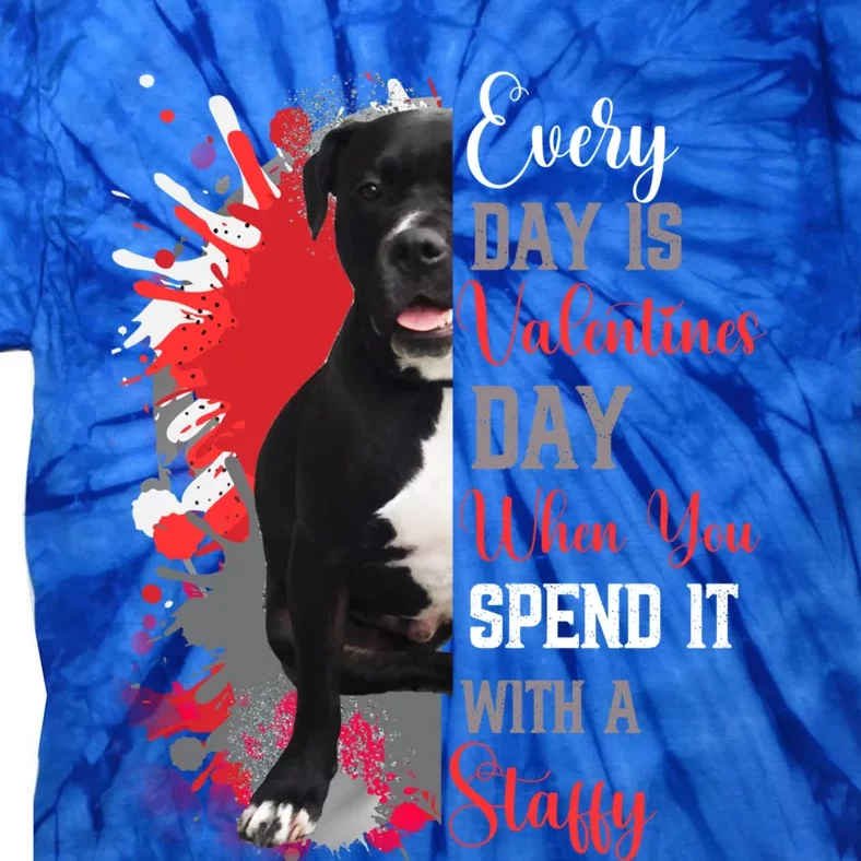 Valentines Day Staffordshire Bull Terrier Mom Mother Lover Cool Gift Tie-Dye T-Shirt