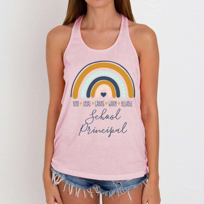 Valentine's Day School Principal Appreciation Funny Gift Women's Knotted Racerback Tank