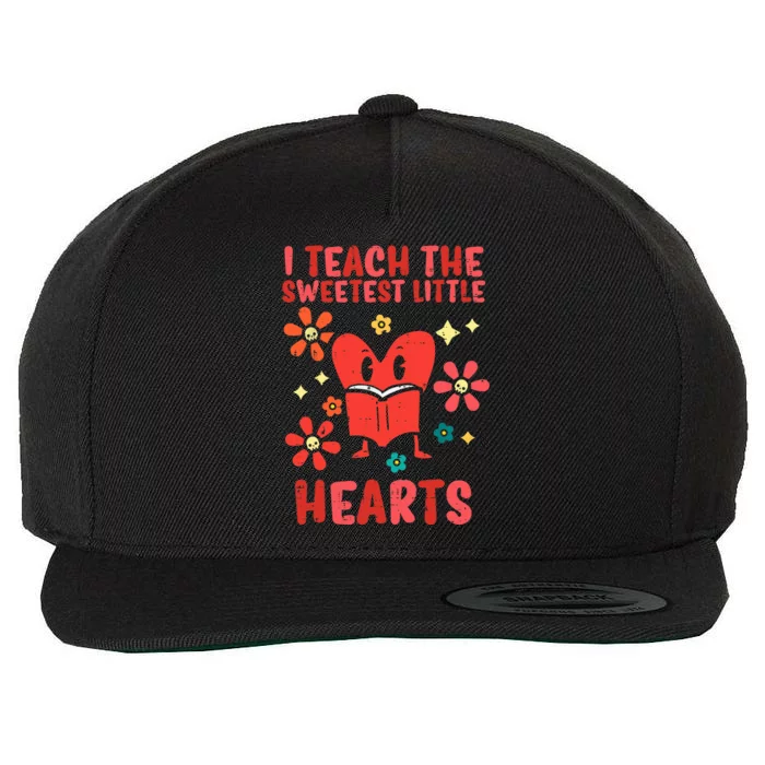 Valentines Day Teach Sweetest Little Hearts Teacher Wo Wool Snapback Cap