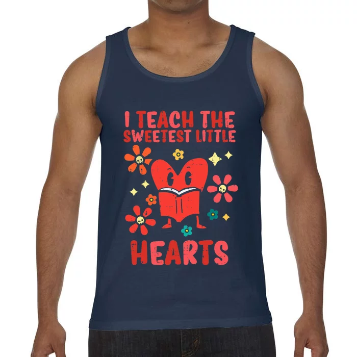 Valentines Day Teach Sweetest Little Hearts Teacher Wo Comfort Colors® Tank Top