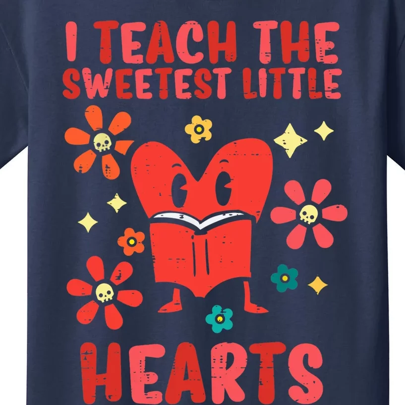 Valentines Day Teach Sweetest Little Hearts Teacher Wo Kids T-Shirt