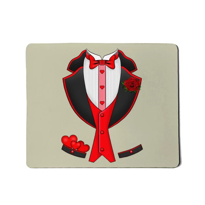 Valentine's Day Tuxedo Red Bow Tie Costume Giftss Mousepad