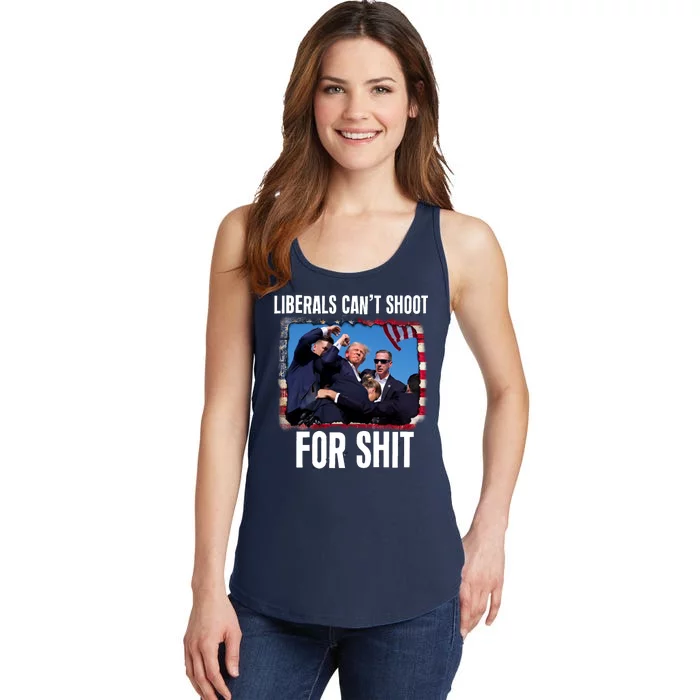 Vintage Donald Trump Liberals Cant Shoot For Shit Ladies Essential Tank