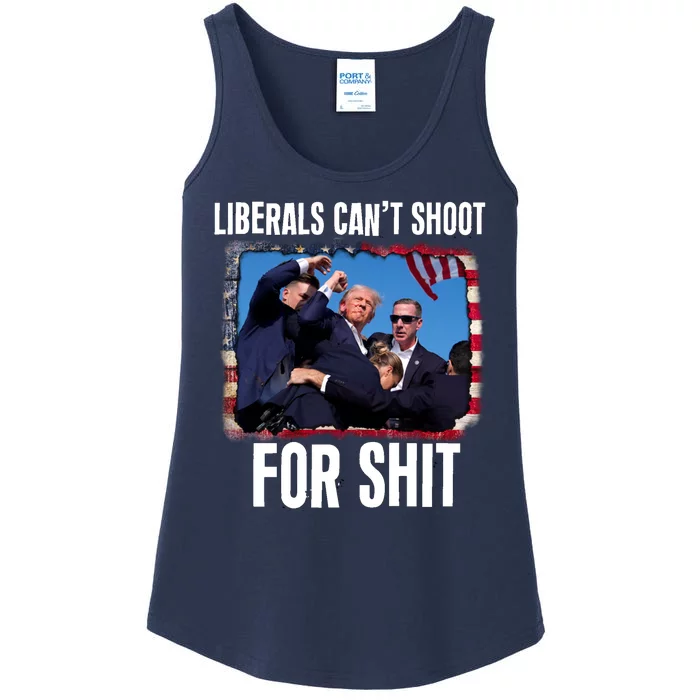 Vintage Donald Trump Liberals Cant Shoot For Shit Ladies Essential Tank