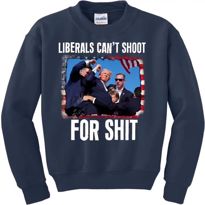 Vintage Donald Trump Liberals Cant Shoot For Shit Kids Sweatshirt