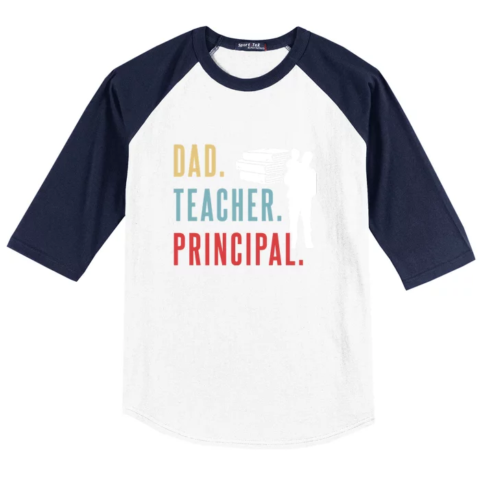 Vintage Dad Teacher Principal Homeschool Gift Father's Day Baseball Sleeve Shirt