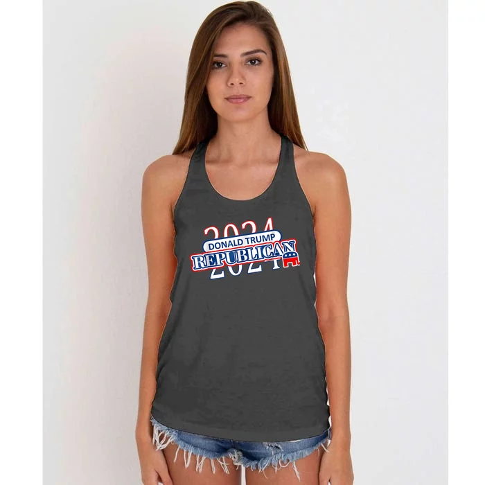 Vote Donald Trump For President Republican Presidency 2024 Women's Knotted Racerback Tank