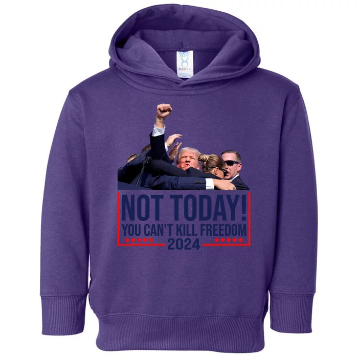 Vintage Donald Trump Not Today You Cant Kill Freedom Toddler Hoodie