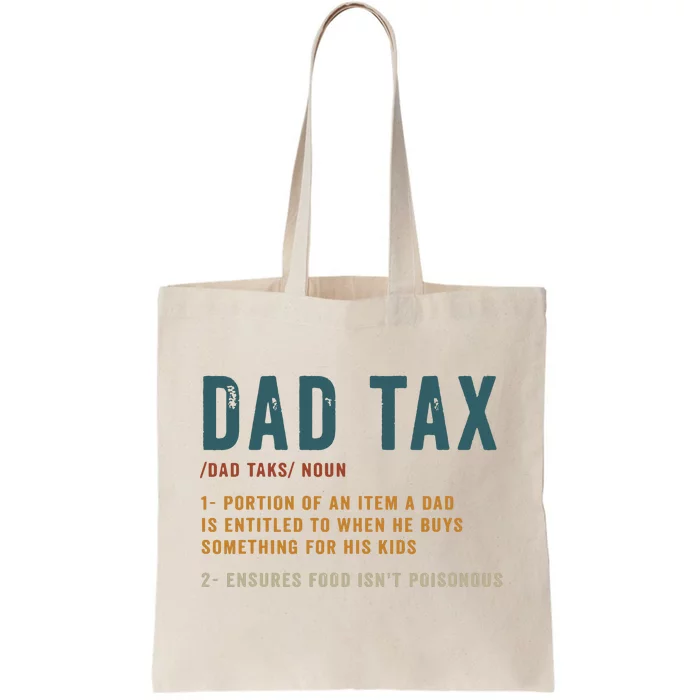 Vintage Dad Tax Definition Funny Fathers Day Tote Bag