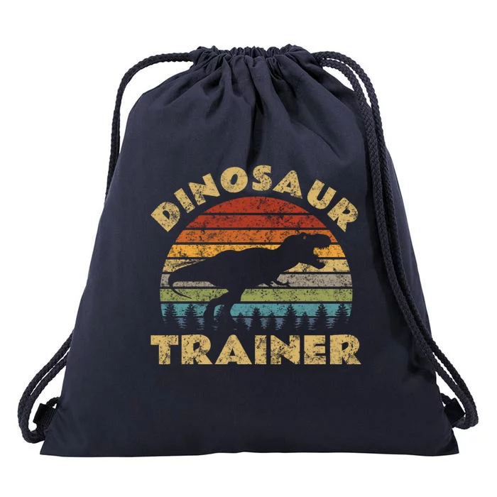 Vintage Dinosaur Trainer Halloween Costume Retro Sunset Dino Gift Drawstring Bag