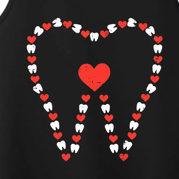 Valentines Day Tooth Heart Cute Teeth Dental Dentist Wo Performance Tank