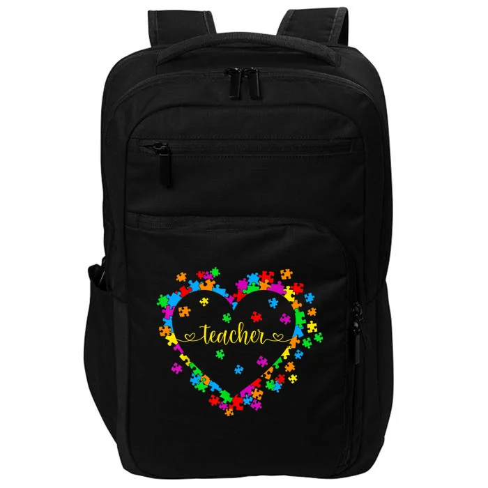 Valentines Day Teacher Autism awareness 100 days Heart Impact Tech Backpack